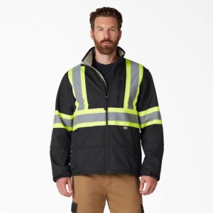 Dickies Hi Vis Protecție Softshell Jacket Negrii | OEWK1589