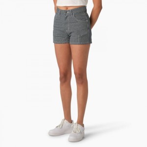 Dickies Hickory Stripe Carpenter Shorts, 3" Stripes | XOXV5560