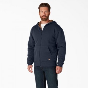 Dickies High Pile Fleece Captusite Full Zip Hoodie Bleumarin | XMTU8425