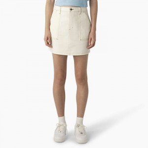 Dickies High Waisted Carpenter Skirt Cloud | OLCM1307