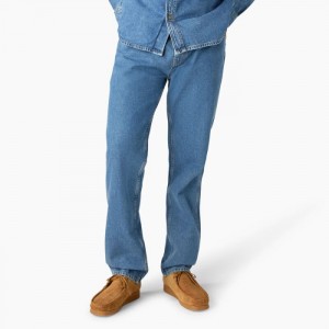 Dickies Houston Relaxed Fit Jeans Albastri Deschis | UFAZ1207