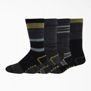 Dickies In Dungi Crew Socks, Size 6-12, 4-Pack Verzi | BRXK4995