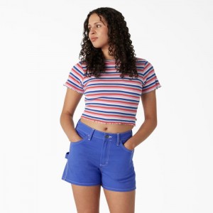 Dickies In Dungi Cropped Baby T-Shirt Albastri | IRIO0411