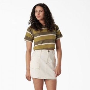 Dickies In Dungi Cropped Pocket T-Shirt Verzi | WLMU4240