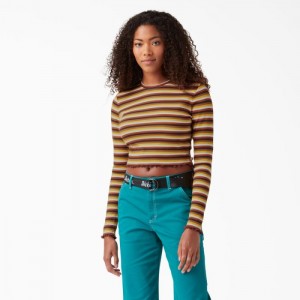 Dickies In Dungi Long Sleeve Cropped T-Shirt Portocalii | HUZO9281