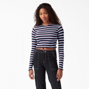 Dickies In Dungi Long Sleeve Cropped T-Shirt Visinii | KIJC3633
