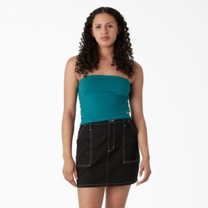 Dickies Knit Tube Top Albastru Deschis | GAMU1049
