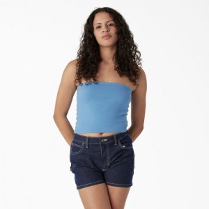 Dickies Knit Tube Top Azur Albastri | JMMN4115