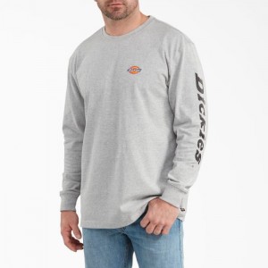 Dickies Long-Sleeve Grafice T-Shirt Gri | JFQG5067