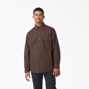 Dickies Long Sleeve Flannel-Captusite Duck Shirt Ciocolata Maro | CLOF4549