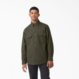 Dickies Long Sleeve Flannel-Captusite Duck Shirt Verzi | YKPG4440