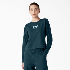 Dickies Long Sleeve Grafice T-Shirt Reflecting Pond | INYR8806