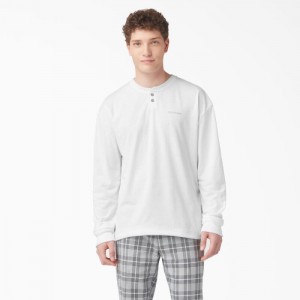 Dickies Long Sleeve Henley T-Shirt Albi | BCOQ6658