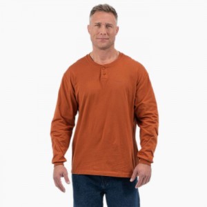Dickies Long Sleeve Henley T-Shirt Maro | GMVD7504