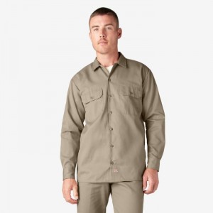 Dickies Long Sleeve Lucru Shirt Maro | QNQW7764