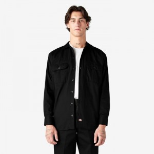 Dickies Long Sleeve Lucru Shirt Negrii | DJOK9096