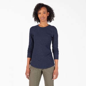 Dickies Long Sleeve Thermal Shirt Bleumarin | JRFW6799