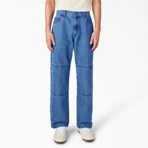 Dickies Loose Fit Double Knee Jeans Albastri | XLHG6948
