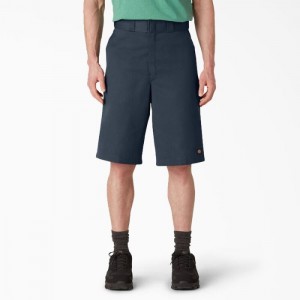 Dickies Loose Fit Plati Front Lucru Shorts, 13" Bleumarin | AMMB2170