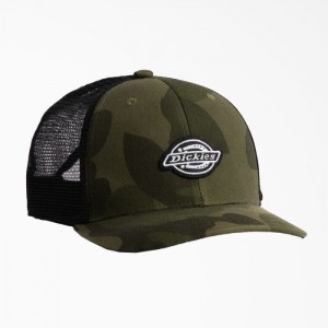 Dickies Low Pro Logo Trucker Hat Masline Verzi | UHNL5301