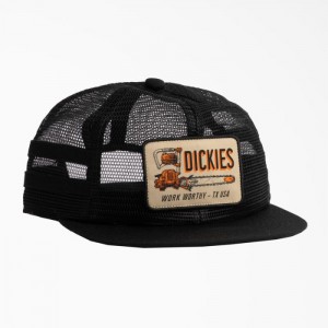Dickies Lucru Worthy Mesh Trucker Hat Negrii | ATBB3731