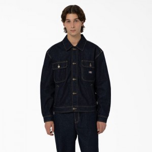 Dickies Madison Denim Jacket Indigo Albastri | GZYT8107