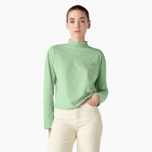 Dickies Mapleton High Neck Long Sleeve T-Shirt Verzi | CINP4869
