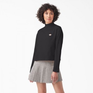 Dickies Mapleton High Neck Long Sleeve T-Shirt Negrii | DZNU4600