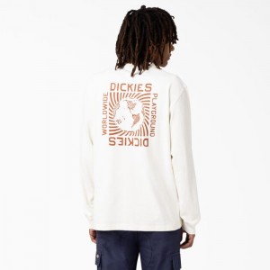 Dickies Marbury Long Sleeve T-Shirt Albi | YDDU7030