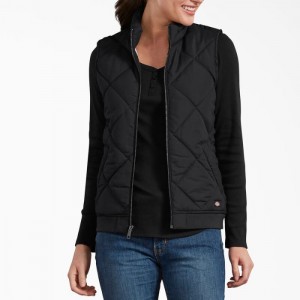 Dickies Matlasat Vest Negrii | BAJV8003