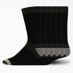 Dickies Max Cushion Crew Socks, Size 6-12, 6-Pack Negrii | TMKK9181