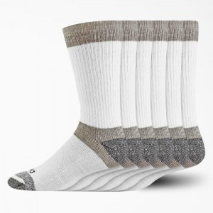 Dickies Max Cushion Crew Socks, Size 6-12, 6-Pack Albi | AVAU5865