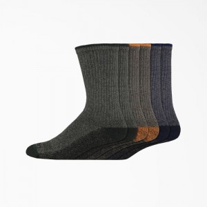 Dickies Moisture Control Crew Lucru Socks, Size 6-12, 6-Pack Albastru Deschis | SQVJ0560