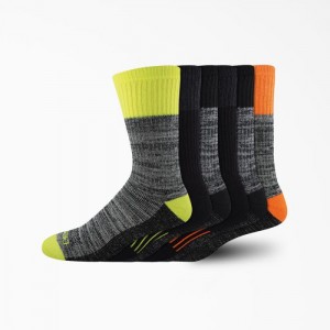 Dickies Moisture Control Crew Lucru Socks, Size 6-12, 6-Pack Galbeni | MBRE0972