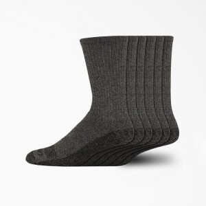 Dickies Moisture Control Crew Lucru Socks, Size 6-12, 6-Pack Negrii | BAIY6858