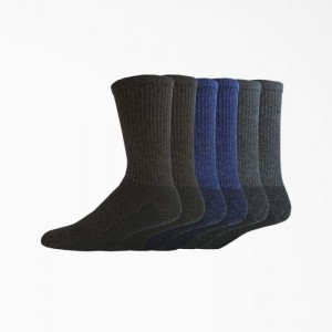 Dickies Moisture Control Crew Lucru Socks, Size 6-12, 6-Pack Maro | XPKT4745