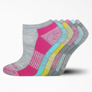 Dickies Moisture Control Free Run No Show Socks, Size 6-9, 6-Pack Gri | IAML3450