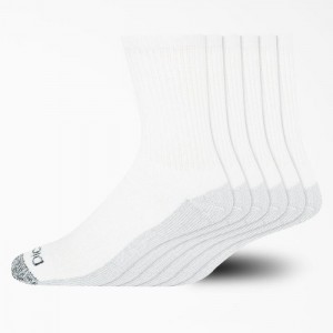 Dickies Moisture Control Mid-High-Crew Socks, Size 6-12, 6-Pack Albi | EBNI0476