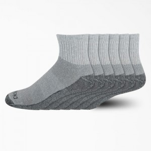 Dickies Moisture Control Quarter Socks, Size 6-12, 6-Pack Gri | KQXA6461