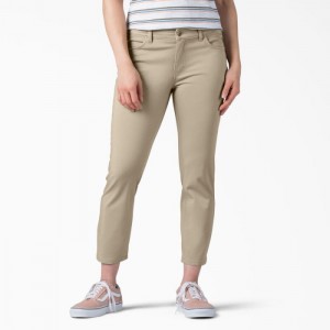 Dickies Perfect Shape Slab Fit Capri Pants Gri | YMBR1789