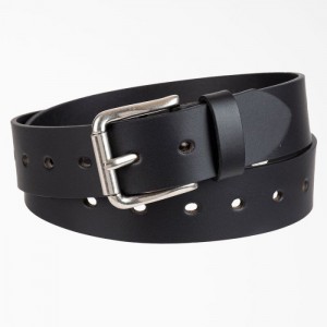 Dickies Perforated Piele Belt Negrii | BUBF2738