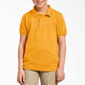 Dickies Piqué Scurte Sleeve Polo, 4-20 Galbeni | DQML0377
