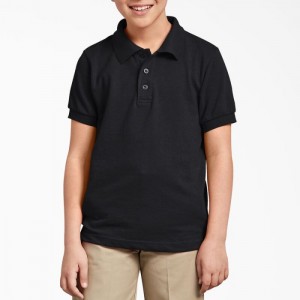 Dickies Piqué Scurte Sleeve Polo, 4-20 Negrii | IOST7820