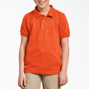 Dickies Piqué Scurte Sleeve Polo, 4-20 Portocalii | CIOF9637