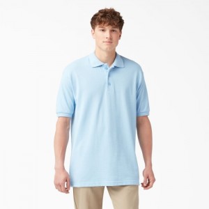 Dickies Piqué Scurte Sleeve Polo Albastri Deschis | JSVY8045