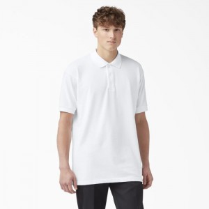Dickies Piqué Scurte Sleeve Polo Albi | NDPV4363