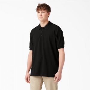 Dickies Piqué Scurte Sleeve Polo Negrii | MWKA9932