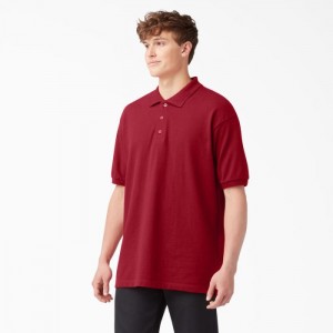 Dickies Piqué Scurte Sleeve Polo Rosii | IEJF5004