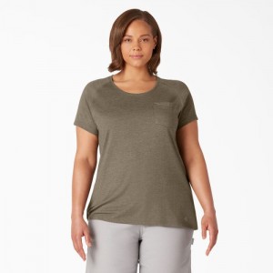 Dickies Plus Cooling Scurte Sleeve Pocket T-Shirt Verzi | LOIN0820