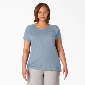 Dickies Plus Cooling Scurte Sleeve Pocket T-Shirt Albastri | JAHV2536
